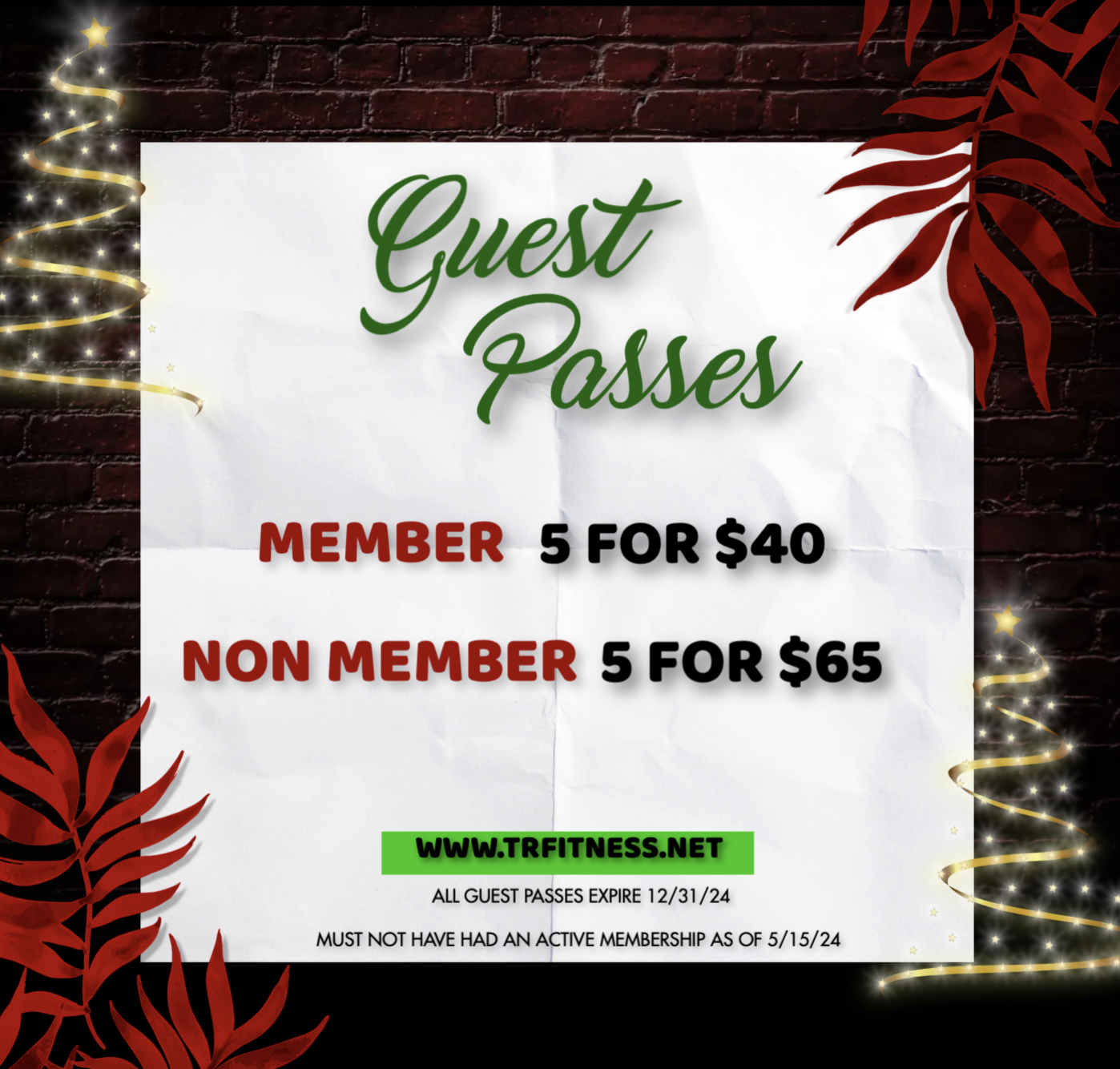 CHRISTMAS IN JULY - GUEST PASSES